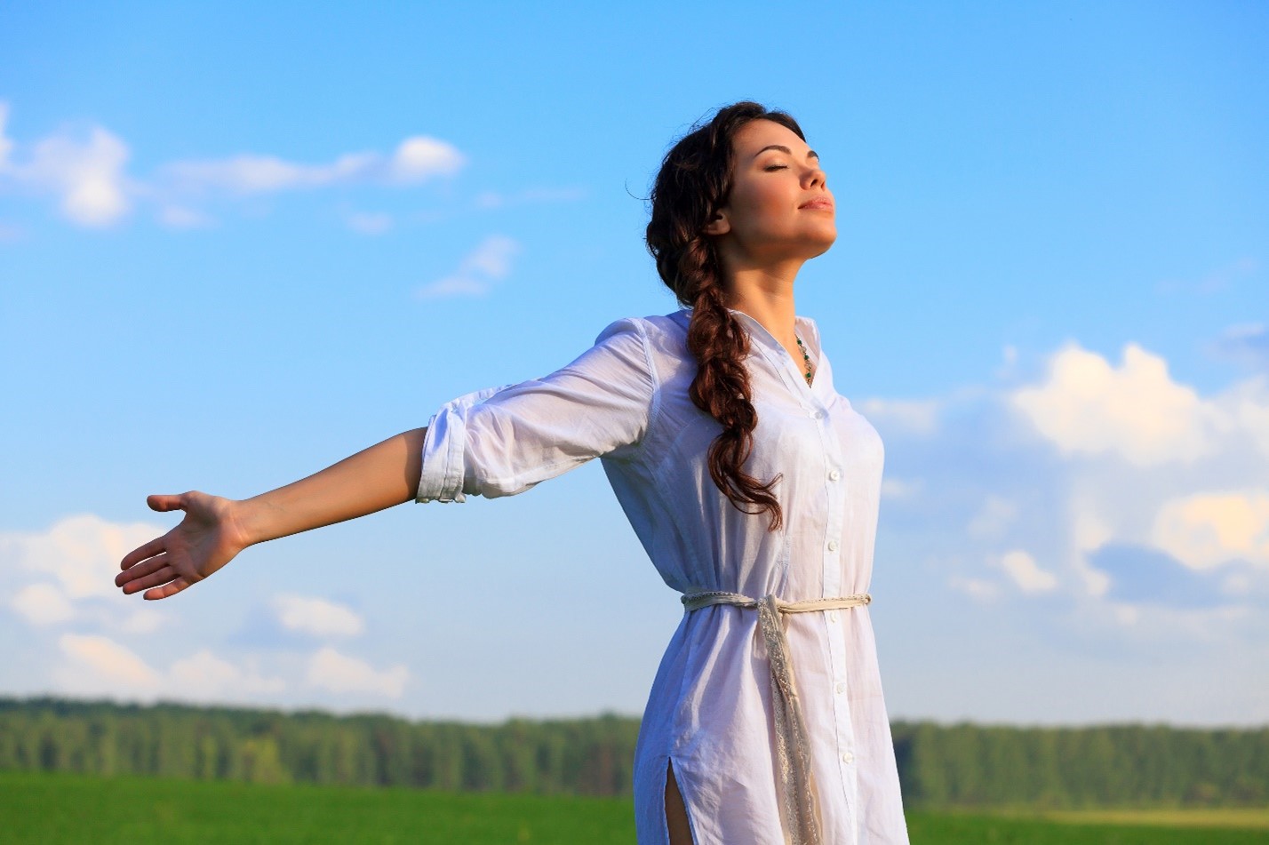 Woman enjoying a Spring day